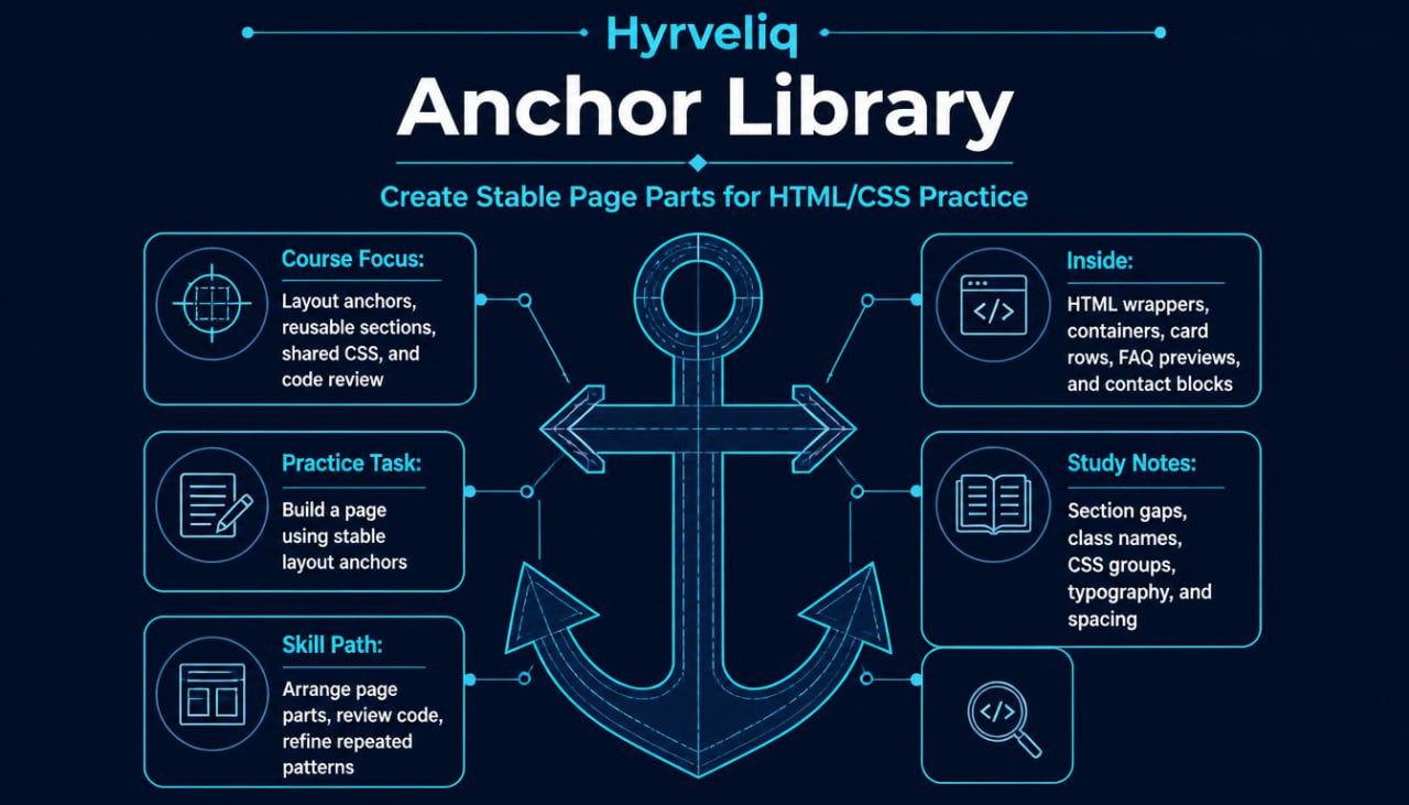 Diagram of Hyveliq Anchor Library with anchor icon and text on a dark background