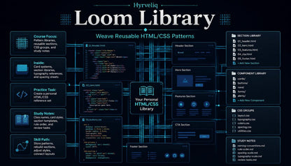 Interface of Hyveliq Loom Library with various sections on a dark background